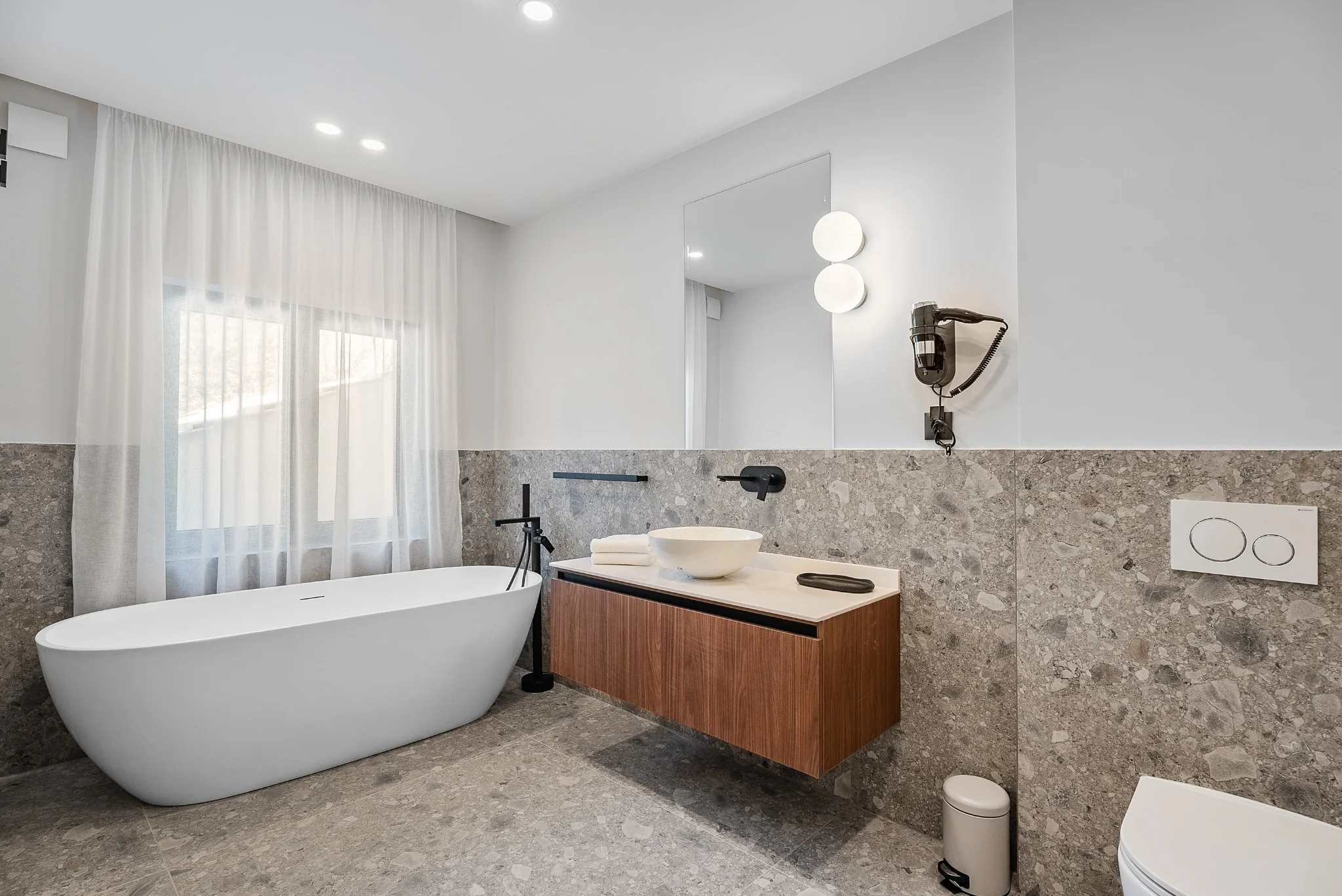 Premium bathroom with freestanding bathtub
