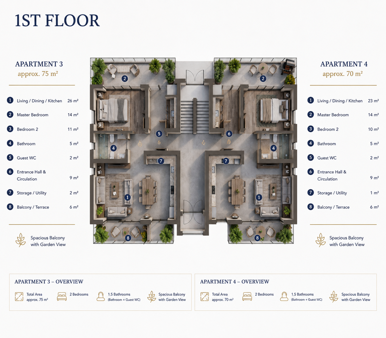 First floor apartments