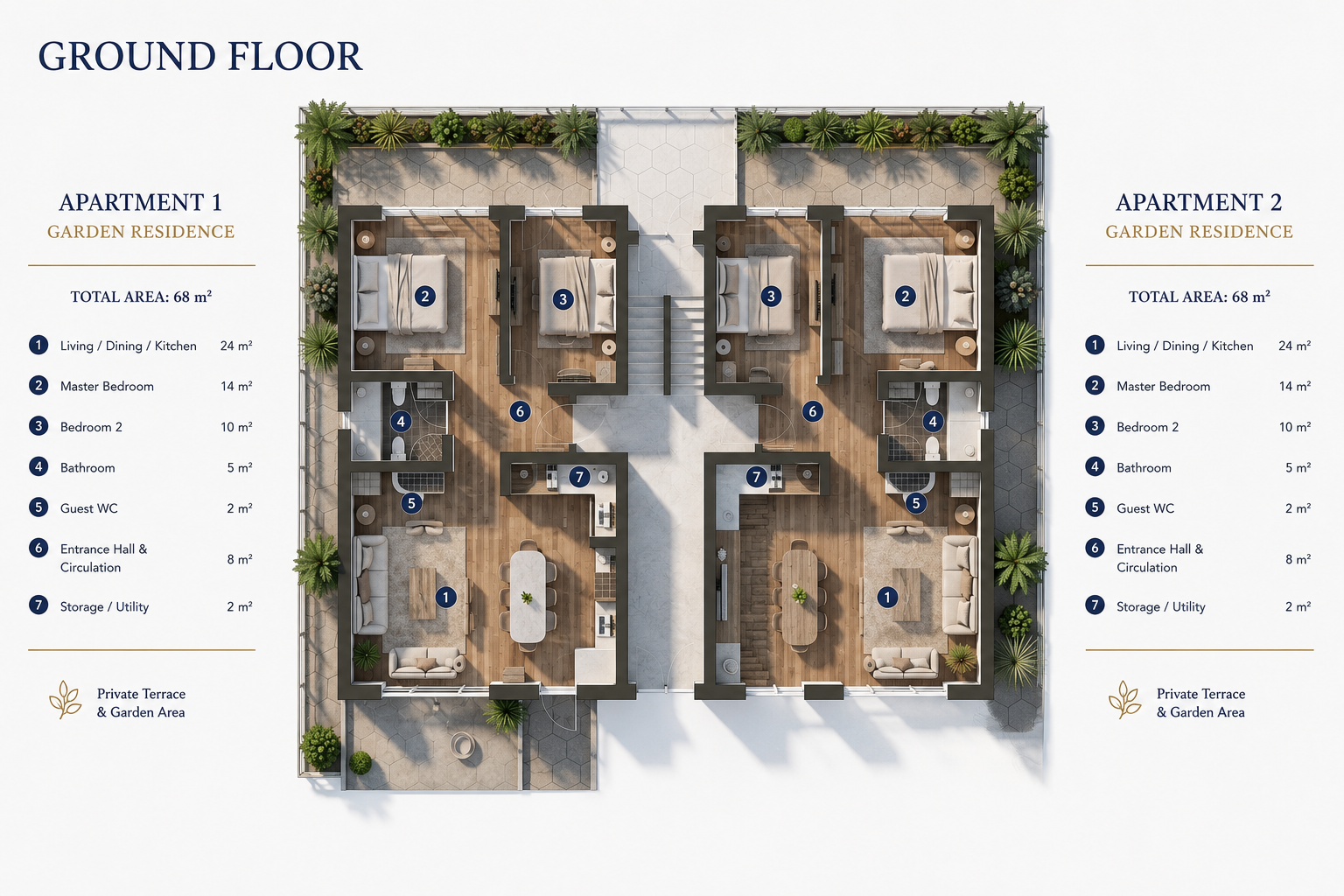 Ground floor apartments